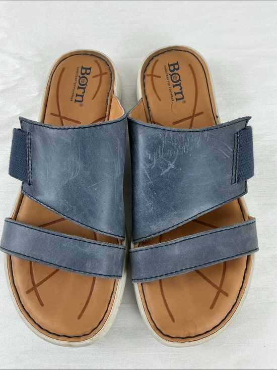 Born Shoes - Born Oceana Sandals Women's Size 6 Leather Slip On Slide Stretchy Flat